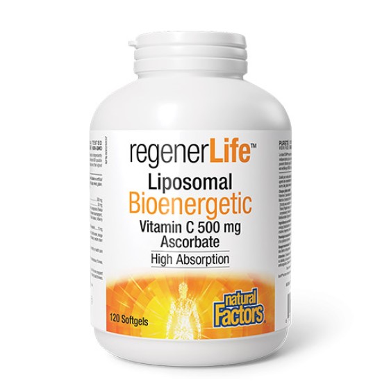 NATURAL FACTORS Regener Life - Liposomal Vitamin C 500 мг / 120 гел капсули на супер цена