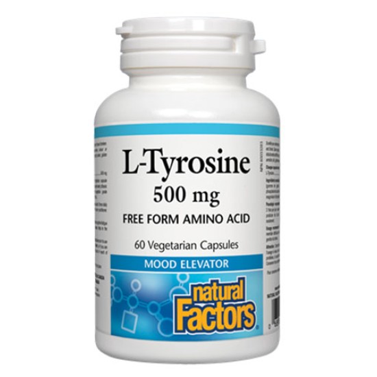 NATURAL FACTORS L-Tyrosine 500 мг 60 капсули на изгодни цени NATURAL FACTORS L-Tyrosine 500 мг 60 капсули на супер цена