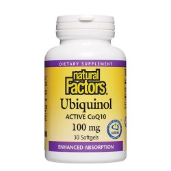 NATURAL FACTORS Ubiquinol Active CoQ10 100 мг / 30 гел капсули