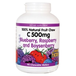 NATURAL FACTORS Vitamin C 500 мг Chewable Berry / 90 дъвчащи таблетки NATURAL FACTORS Vitamin C 500 мг Chewable Berry / 90 дъвчащи таблетки