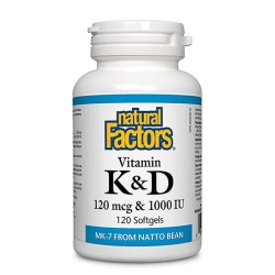 NATURAL FACTORS Vitamin K & D / 120 гел капсули NATURAL FACTORS Vitamin K & D / 120 гел капсули