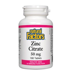 NATURAL FACTORS Zinc Citrate 50 мг / 180 таблетки NATURAL FACTORS Zinc Citrate 50 мг / 180 таблетки
