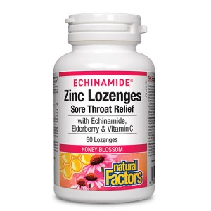 NATURAL FACTORS Echinamide Zinc Lozenges / 60 дъвчащи таблетки