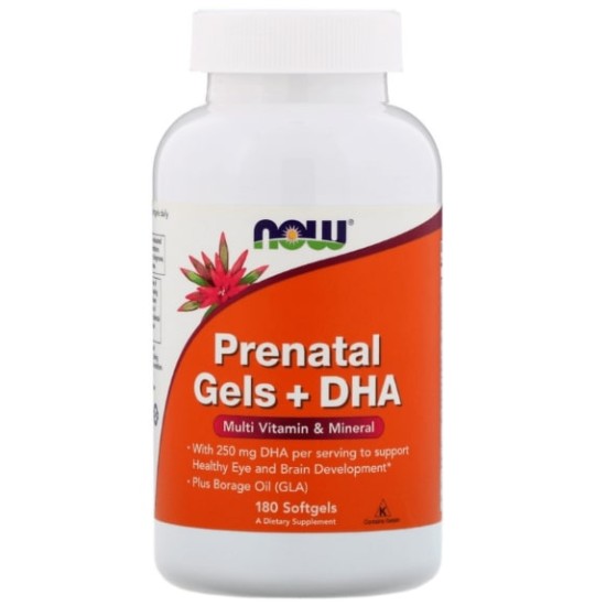 NOW Prenatal + DHA 180 гел капсули на супер цена