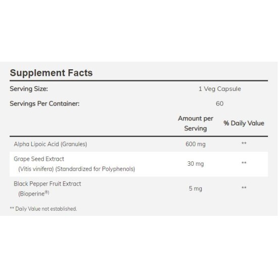 NOW Foods Alpha Lipoic Acid 600 мг / 60 капсули на супер цена