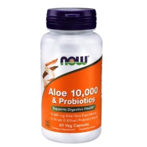 NOW Aloe Vera 10,000 & Probiotics 60 капсули