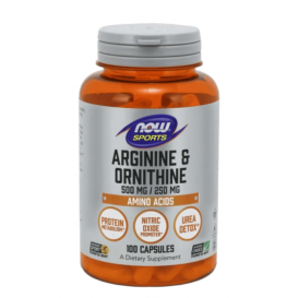 NOW Arginine & Ornithine (500мг/250мг) 100 капсули