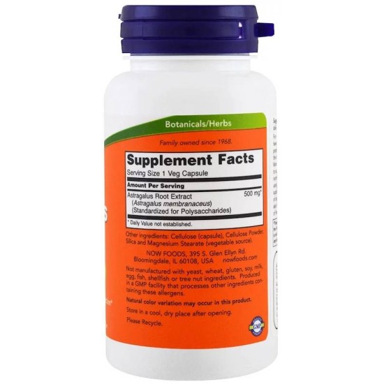 NOW Astragalus Extract 500 мг / 90 капсули на супер цена
