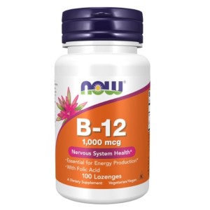 NOW Vitamin B-12 1000 мкг| with Folic Acid 100 Подезични таблетки