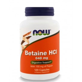 NOW Betaine HCl 648 мг / 120 капсули