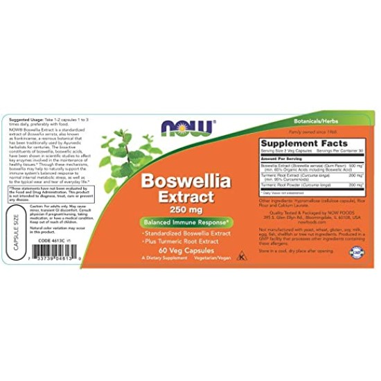 NOW Boswellia Extract 250 mg 60 caps на изгодни цени NOW Boswellia Extract 250 mg 60 caps на супер цена