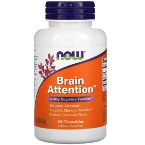 NOW Brain Attention | Healthy Cognitive Function 60 Дъвчащи таблетки