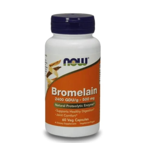 NOW Bromelain 500 мг 2400 GDU / 60 капсули на супер цена