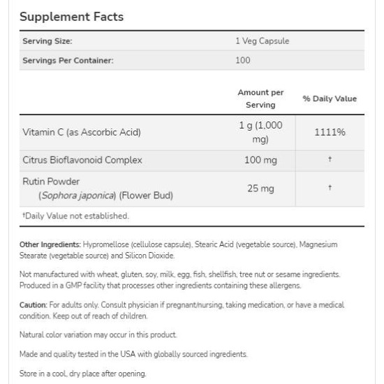 NOW Vitamin C-1000 / with Bioflavonoids 500 капсули на супер цена