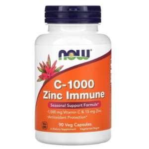NOW C-1000 Zinc Immune | Vitamin C + Zinc Bisglycinate 90 капсули