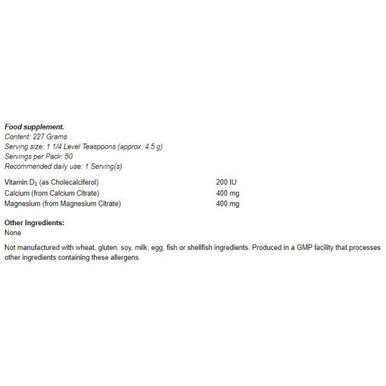 NOW Calcium & Magnesium Citrate Powder with Vitamin D3 227 гр на супер цена