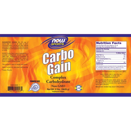 NOW Carbo Gain 3629 гр на супер цена