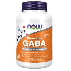 NOW GABA Chewable | with Taurine, Inositol &amp; Theanine 90 Дъвчащи таблетки
