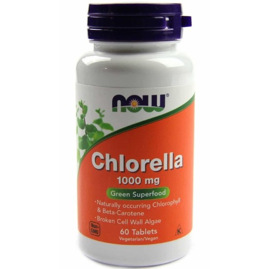 NOW Chlorella 1000 мг / 60 таблетки на супер цена