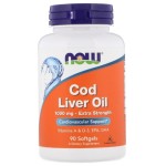 NOW Cod Liver Oil 1000 мг / 90 гел капсули на супер цена