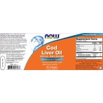 NOW Cod Liver Oil 1000 мг / 90 гел капсули на супер цена