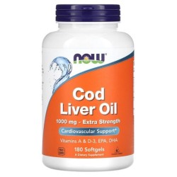 NOW Cod Liver Oil 1000 мг / 180 гел капсули