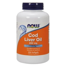 NOW Cod Liver Oil 650 мг / 250 гел капсули
