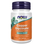 NOW - Copper Glycinate 3 мг (Меден глицинат) - 120 таблетки на супер цена