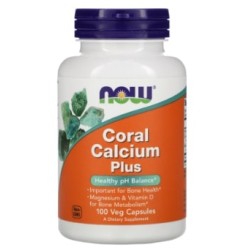NOW Coral Calcium Plus | with Calcium, Magnesium &amp; Vitamin D 100 капсули