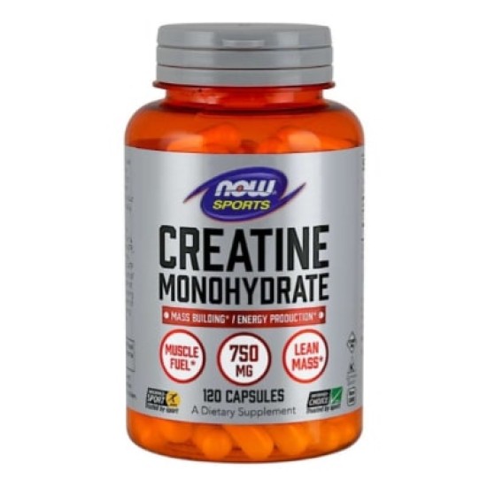 NOW Creatine Monohydrate 750 мг / 120 капсули на супер цена