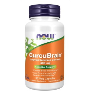 NOW CurcuBrain™ 400 мг | Longvida® Optimized Curcumin 50 капсули