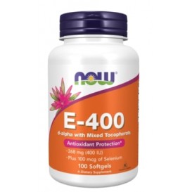 NOW Vitamin E-400 + Selenium 100 гел капсули