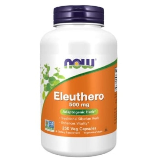 NOW Eleuthero 500 мг | Siberian Ginseng 250 капсули на супер цена
