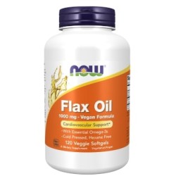 NOW Flax Oil 1000 мг | Vegan Formula 120 гел капсули NOW Flax Oil 1000 мг | Vegan Formula 120 гел капсули