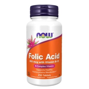 NOW - Vitamin B9 (FOLIC ACID) + B12 - 250 таблетки