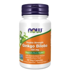 NOW Ginkgo Biloba 120 мг / Double Strength 50 капсули NOW Ginkgo Biloba 120 мг / Double Strength 50 капсули