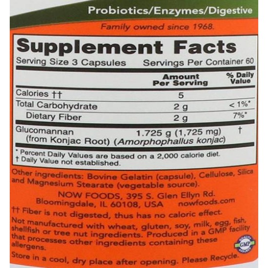 NOW Glucomannan 575 мг / 180 капсули на супер цена