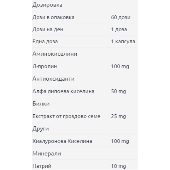 NOW Hyaluronic Acid 100 мг / 60 капсули на супер цена
