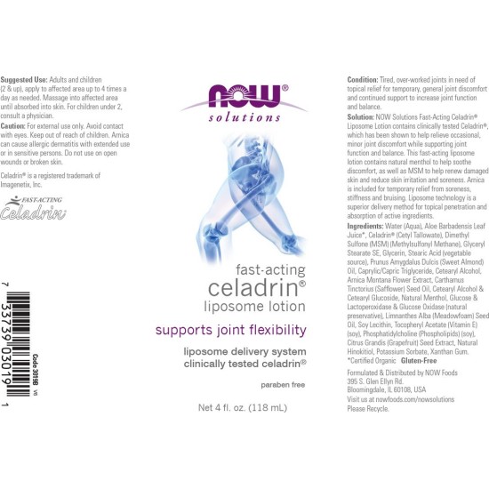 NOW Celadrin - Lotion 118 мл на супер цена