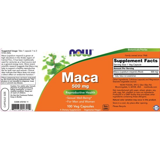 NOW Maca 500 мг / 100 капсули на изгодни цени NOW Maca 500 мг / 100 капсули на супер цена