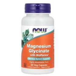 NOW Foods Magnesium Glycinate with BioPerine® 60 капсули