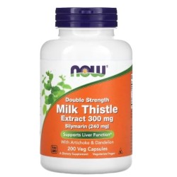 NOW Milk Thistle - Silymarin Extract | Double Strength with Artichoke &amp; Dandelion 200 капсули