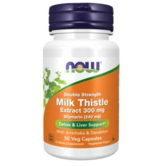 NOW Milk Thistle - Silymarin Extract | Double Strength with Artichoke & Dandelion 50 капсули на супер цена