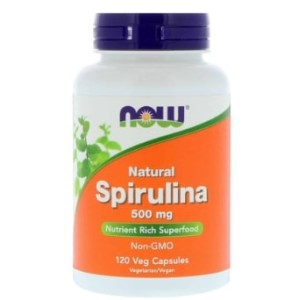 NOW Natural Spirulina 500 мг / 120 капсули
