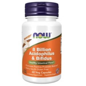 NOW 8 Billion Acidophilus & Bifidus 60 капсули