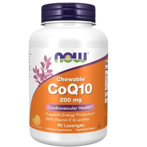 NOW CoQ10 200 мг | Chewable 90 подезични таблетки