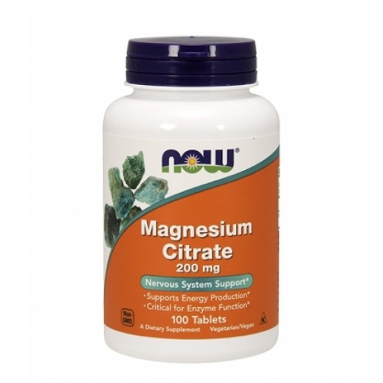 NOW Magnesium Citrate 200mg. / 100 Tabs на супер цена
