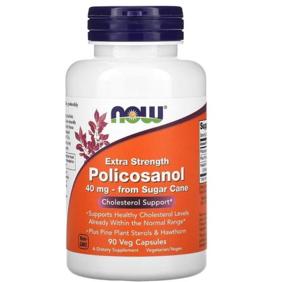 NOW Policosanol 40 мг | Extra Strength 90 капсули на супер цена