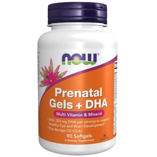 NOW Prenatal + DHA 90 гел капсули на супер цена