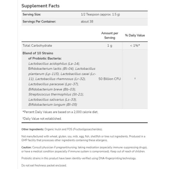 NOW Probiotic-10™ 50 Billion Powder 57 гр на супер цена